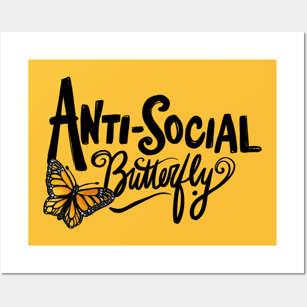 Anti-social butterfly Wall Art by bubbsnugg